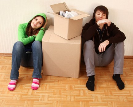 Insured Westminster removals vehicle and packed moving boxes