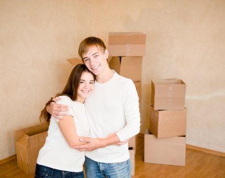 Professional movers loading boxes for a man and van job in Westminster