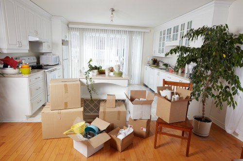 Removal team planning a Westminster move outside a central London property
