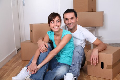 Professional movers coordinating a residential relocation in Westminster