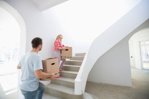 Final moving day scene with boxes and furniture in Westminster