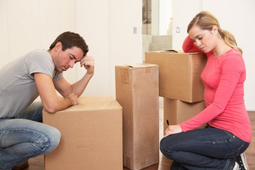 Boxes and household furniture ready for a local Westminster relocation