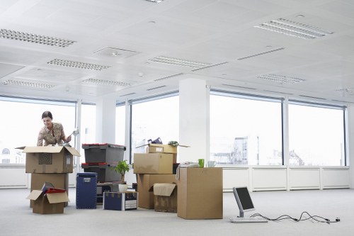 Professional movers transporting furniture in Westminster