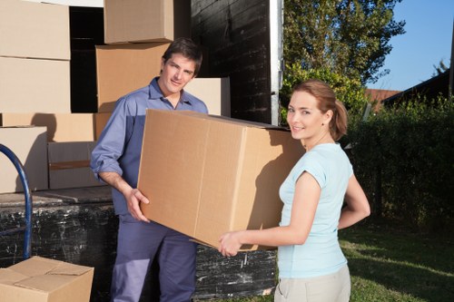 Careful loading of furniture removals vehicle in Westminster