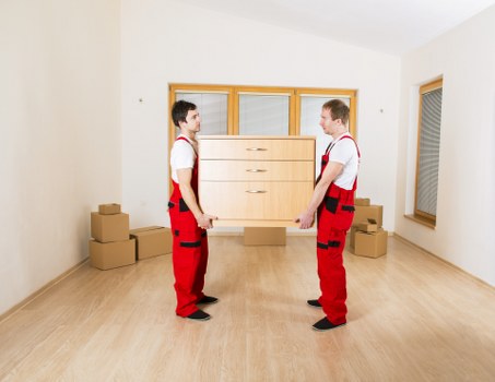 Packed moving boxes ready for flat removals in Westminster